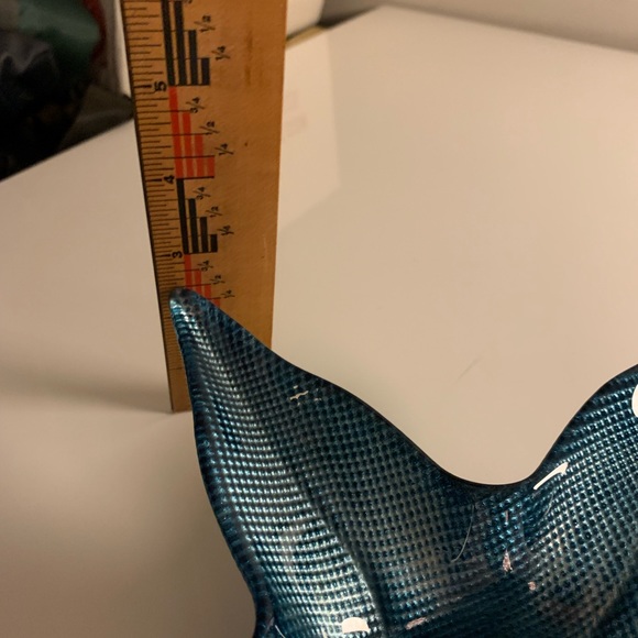 Large Vintage Akcam Turkish Decorative Art Glass Star Shaped Centerpiece Bowl - Picture 11 of 14